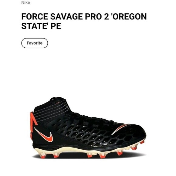 NIKE FORCE SAVAGE PRO 2 Cleats Mens 15 Black Oregan State Beavers - Picture 12 of 13